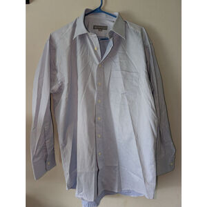 Men's Hickey Freeman Light Blue Dress Shirt Neck 16.5 Large